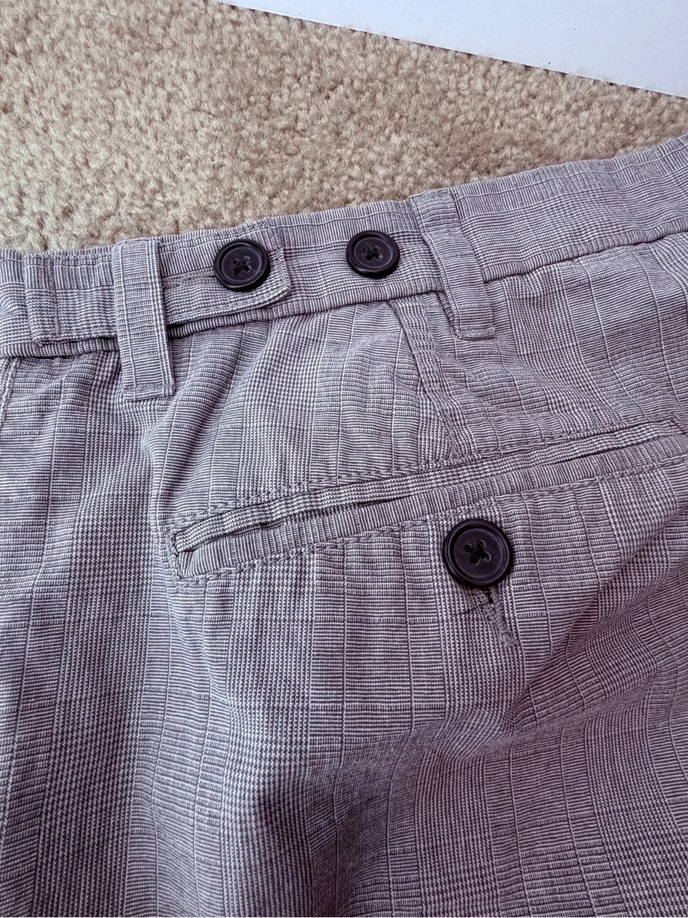 Old Navy 2008 Gray Grid Check Trousers Men's Academia Workwear Boho Y2K